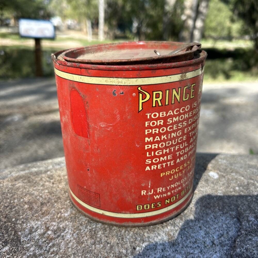Vintage Prince Albert Vintage Crimp Cut Pipe & Cigarette Tobacco Tin Can Patina - Picture 3 of 6